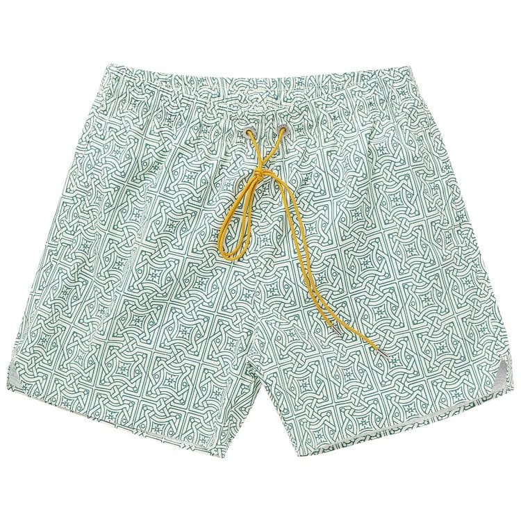 Rhude Cravat Swim Shorts Teal/Ivory