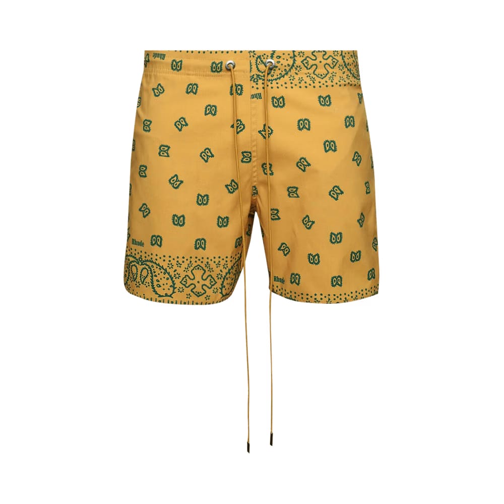 Rhude Bandana Swim Shorts Yellow/Green
