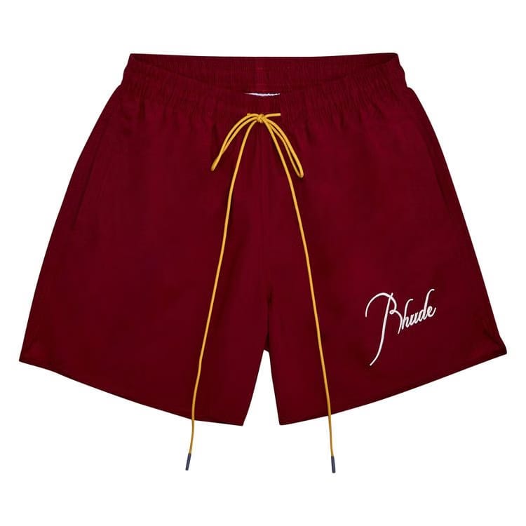 Rhude Logo Swim Shorts Bordeaux