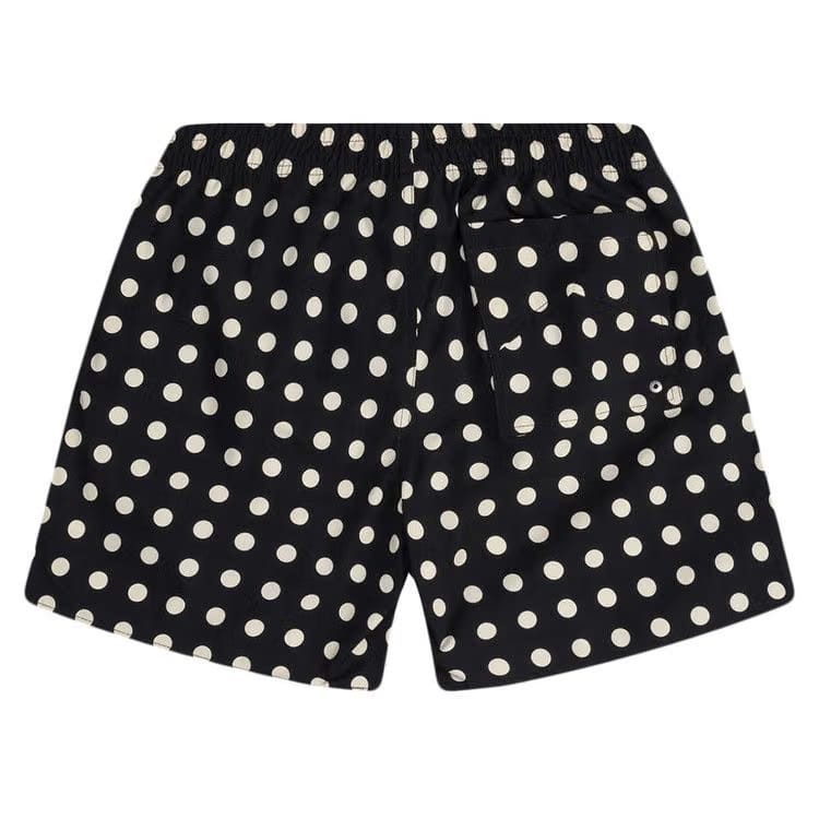 Rhude Logo Polka Dot Swim Shorts Black/White