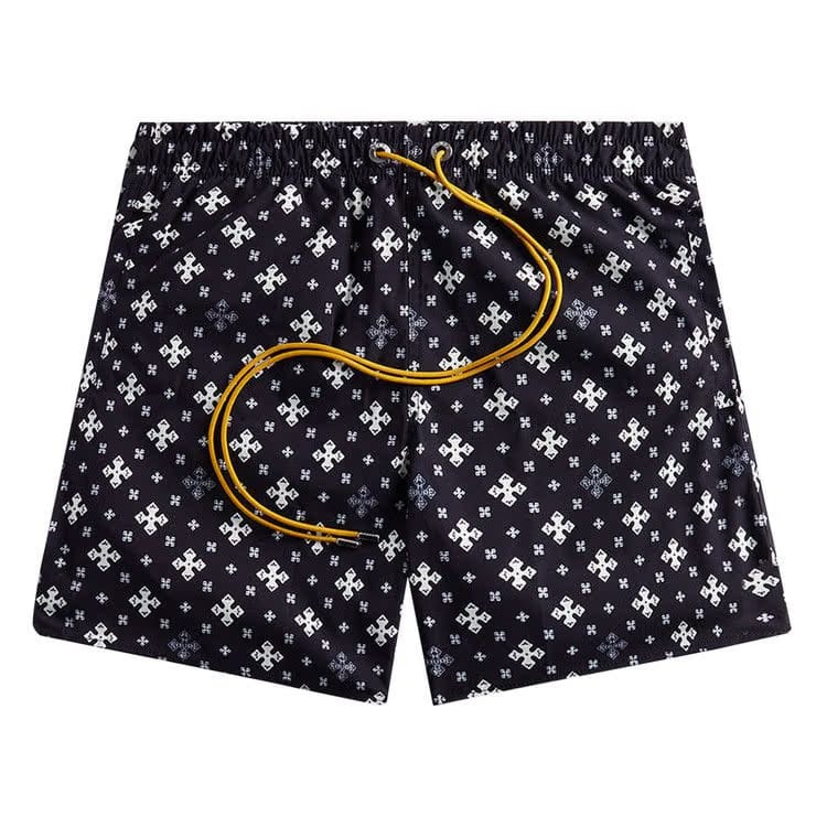 Rhude Cross Bandana Swim Shorts Black/White