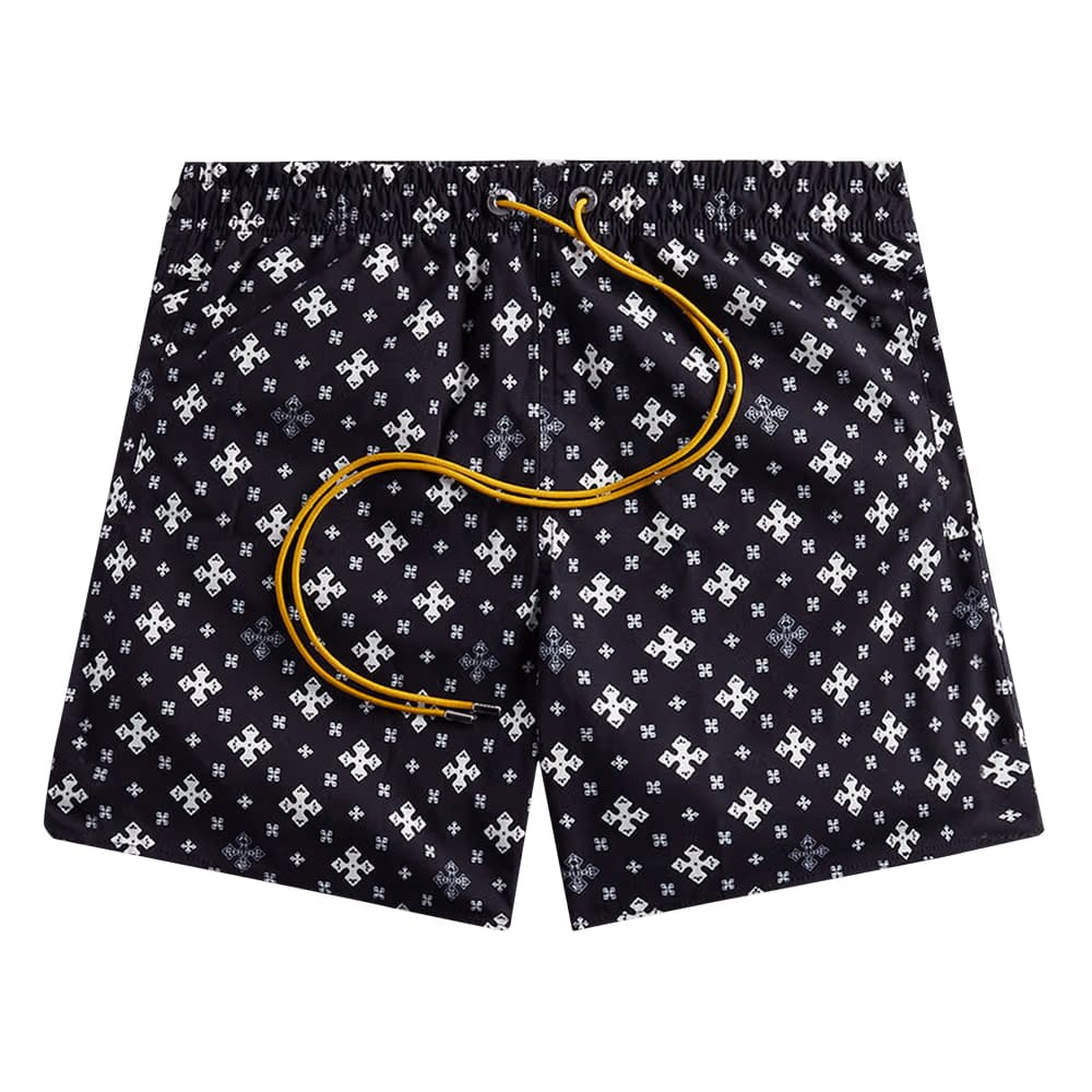 Rhude Cross Bandana Swim Shorts Black/White