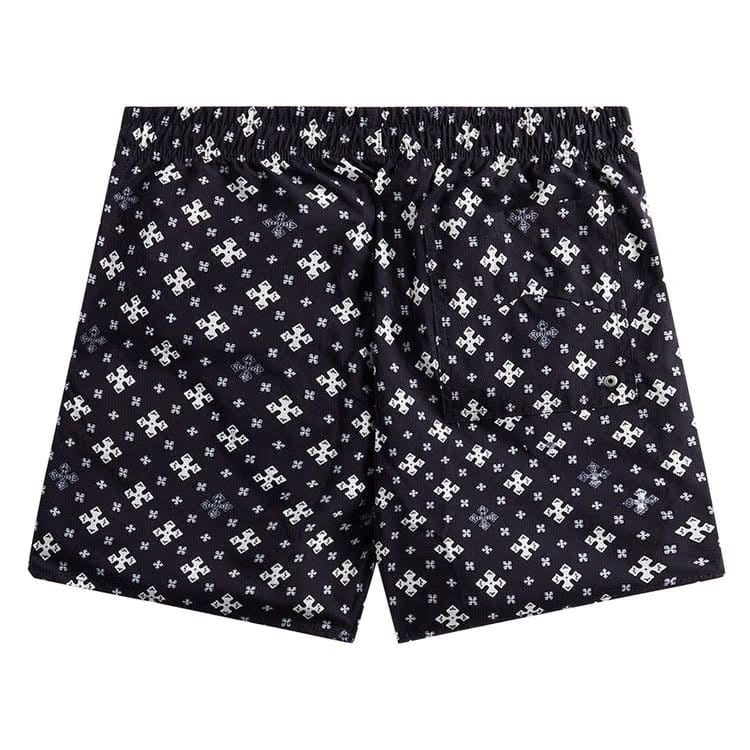 Rhude Cross Bandana Swim Shorts Black/White