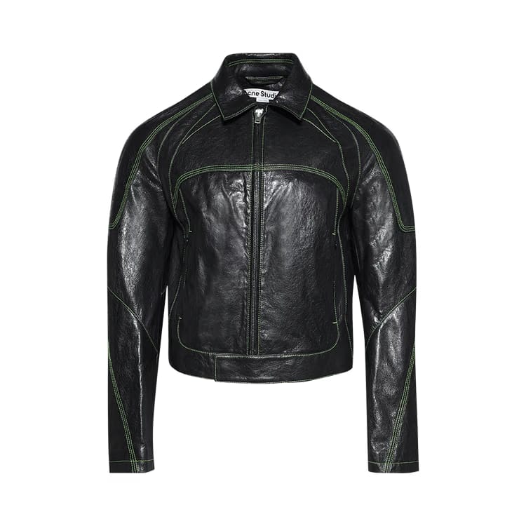 Acne Studios Leather Jacket Anthracite Grey