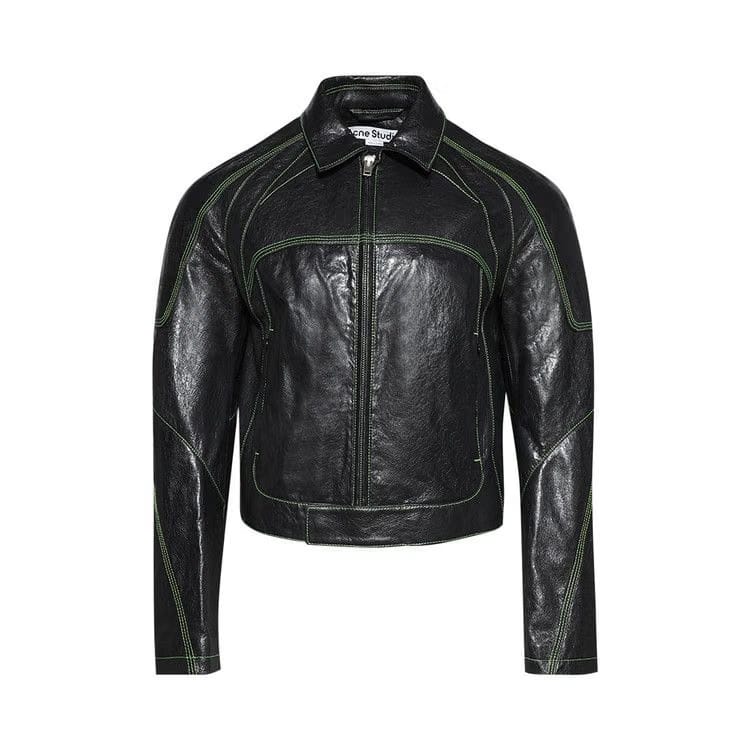 Acne Studios Leather Jacket Anthracite Grey
