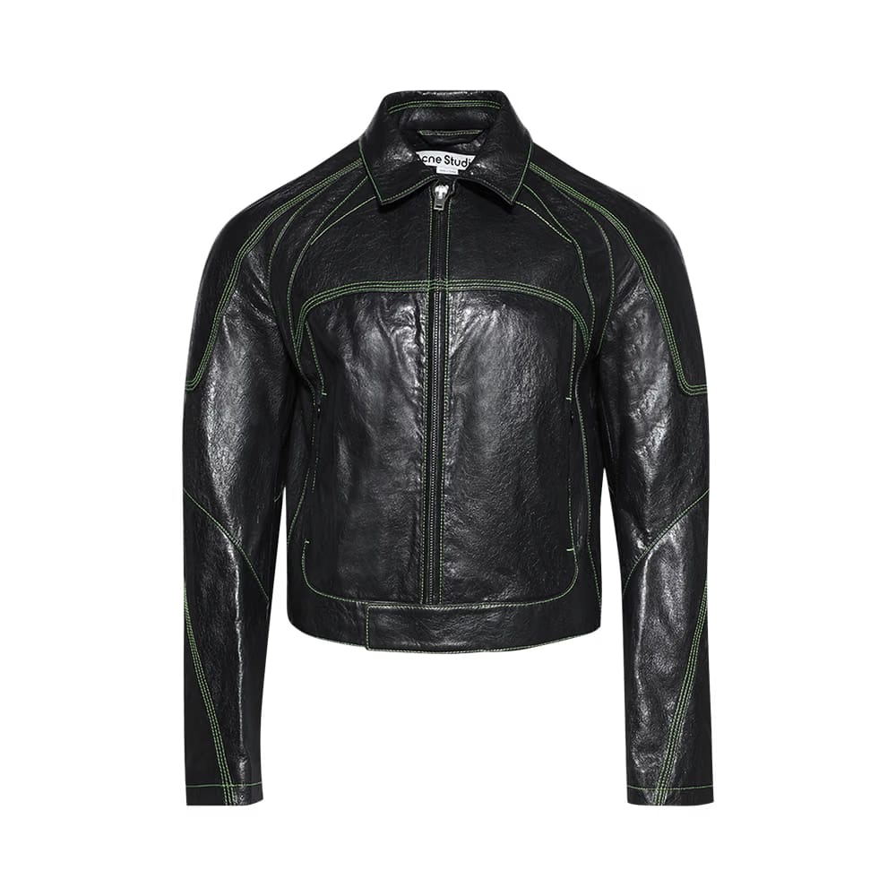 Acne Studios Leather Jacket Anthracite Grey