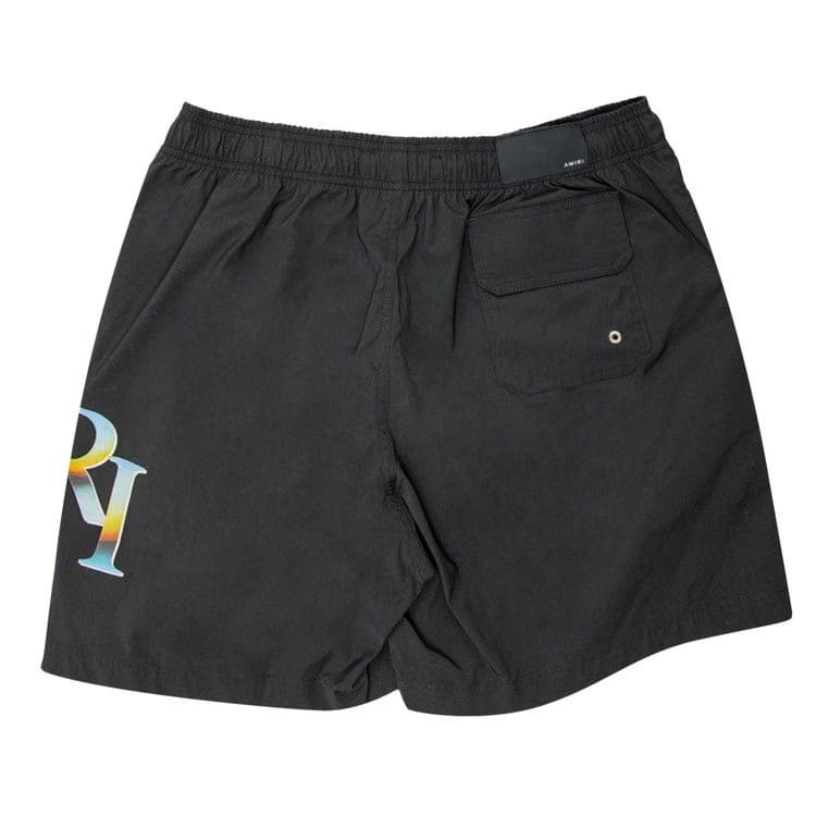 Amiri Staggered Chrome Swim Trunk Black