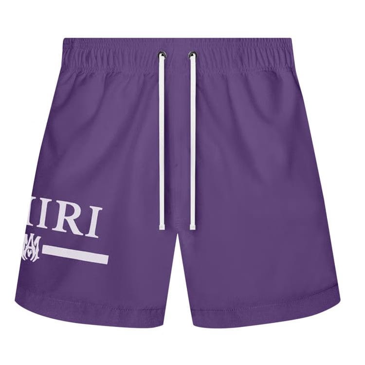 Amiri MA Bar Logo Swim Trunks Purple