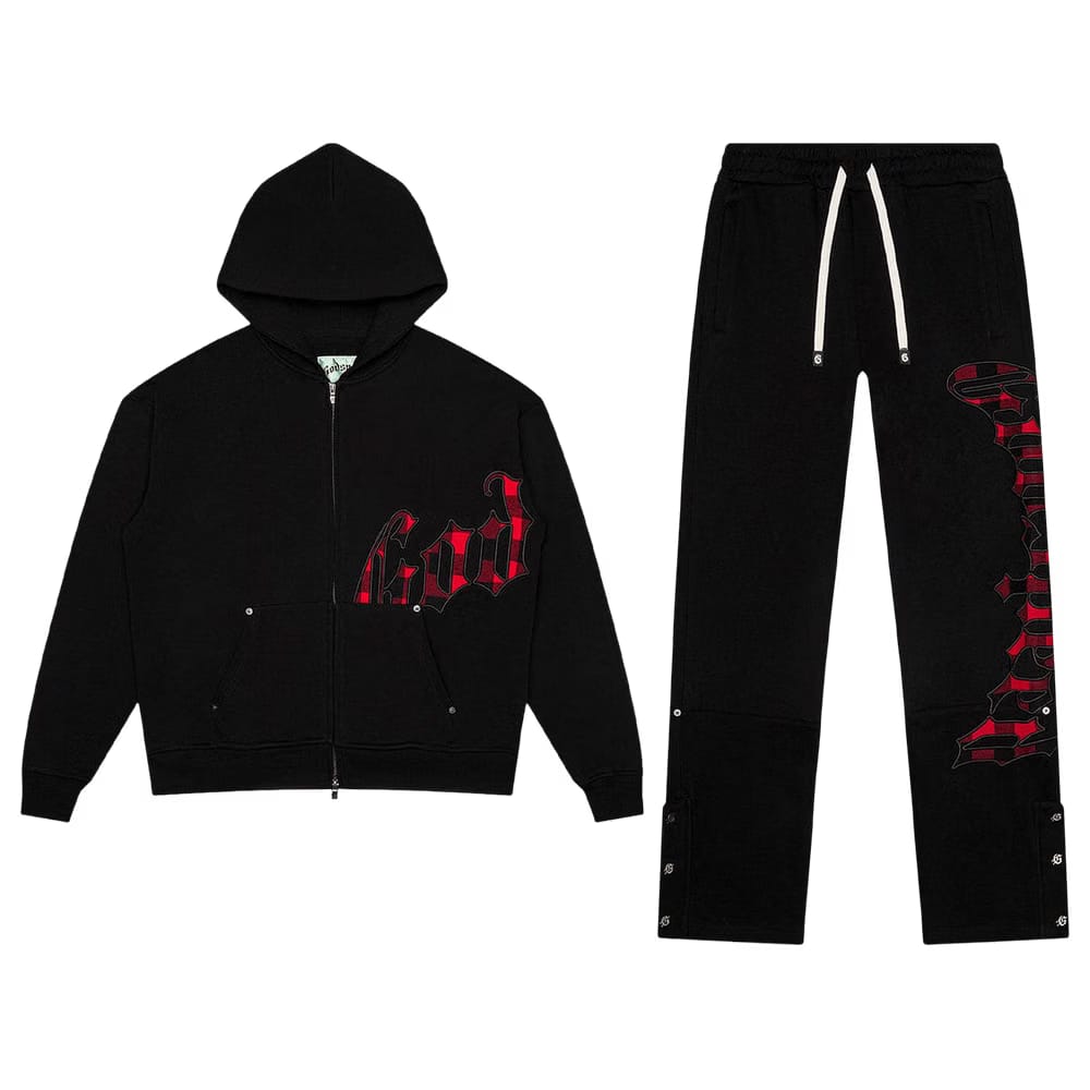 Godspeed OG Logo Sweatsuit Black/Red Plaid