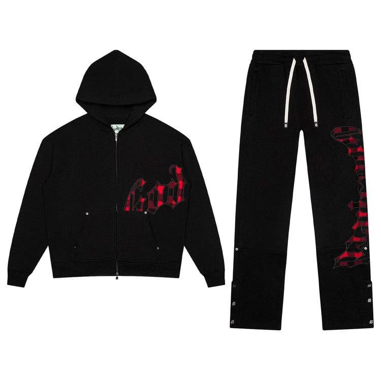 Godspeed OG Logo Sweatsuit Black/Red Plaid
