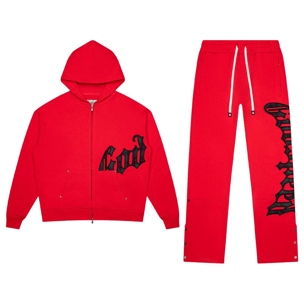 Godspeed OG Logo Sweatsuit Red Plaid