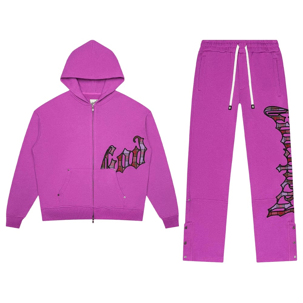 Godspeed OG Logo Sweatsuit Pink Plaid