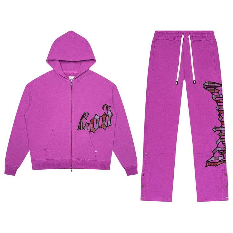 Godspeed OG Logo Sweatsuit Pink Plaid