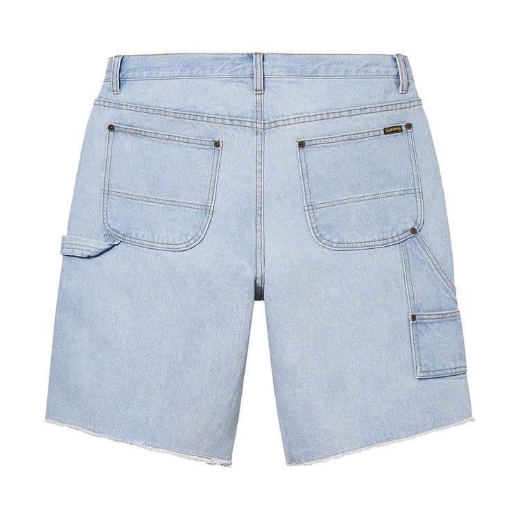 Supreme Cutoff Double Knee Denim Painter Shorts Washed Blue
