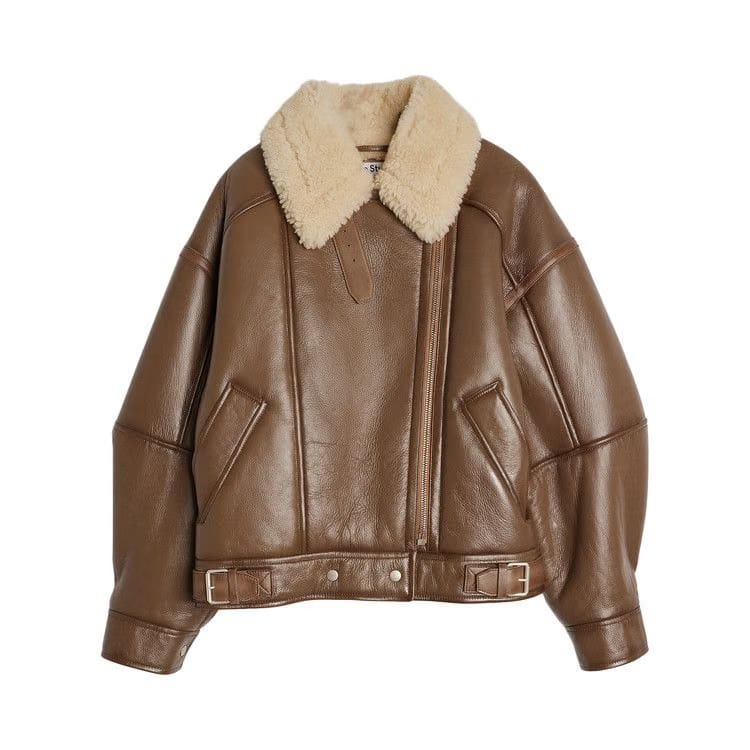 Acne Studios Shearling Jacket Brown/Light Camel