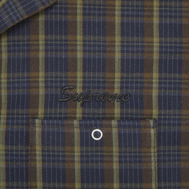 Supreme Shorts-Sleeve Coverall Navy Plaid