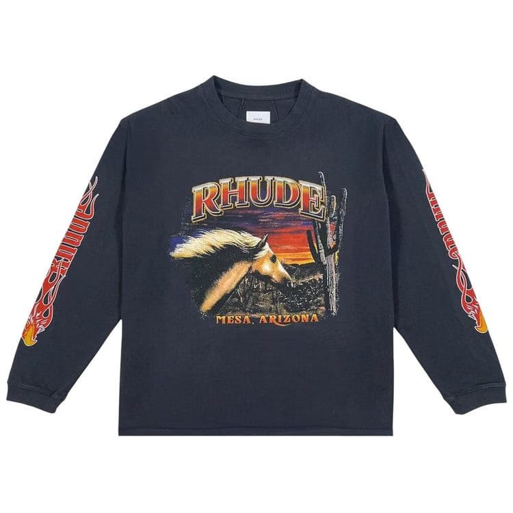 Rhude Mesa Stallion Long-Sleeve T-Shirt Black