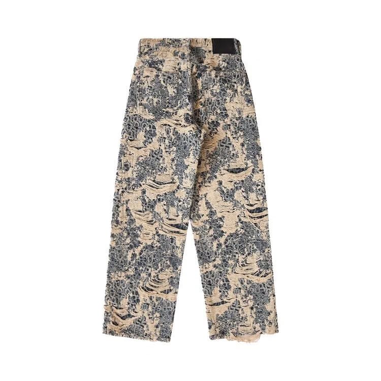 Acne Studios 1981 Fit Denim Distressed Monogram Jeans Mid Blue