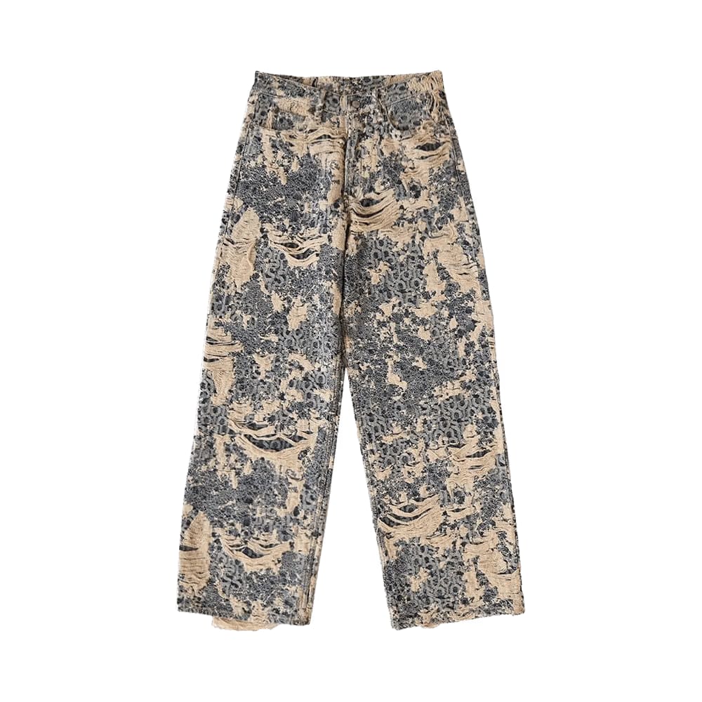 Acne Studios 1981 Fit Denim Distressed Monogram Jeans Mid Blue