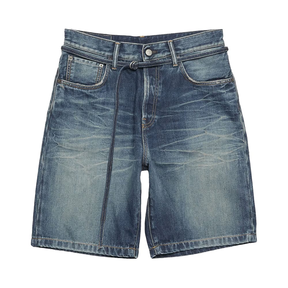 Acne Studios Loose Fit Denim Shorts Mid Blue