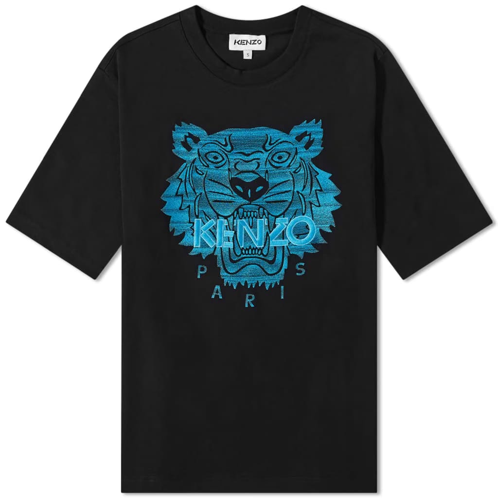 Kenzo Blue Embroidery Tiger T-Shirt