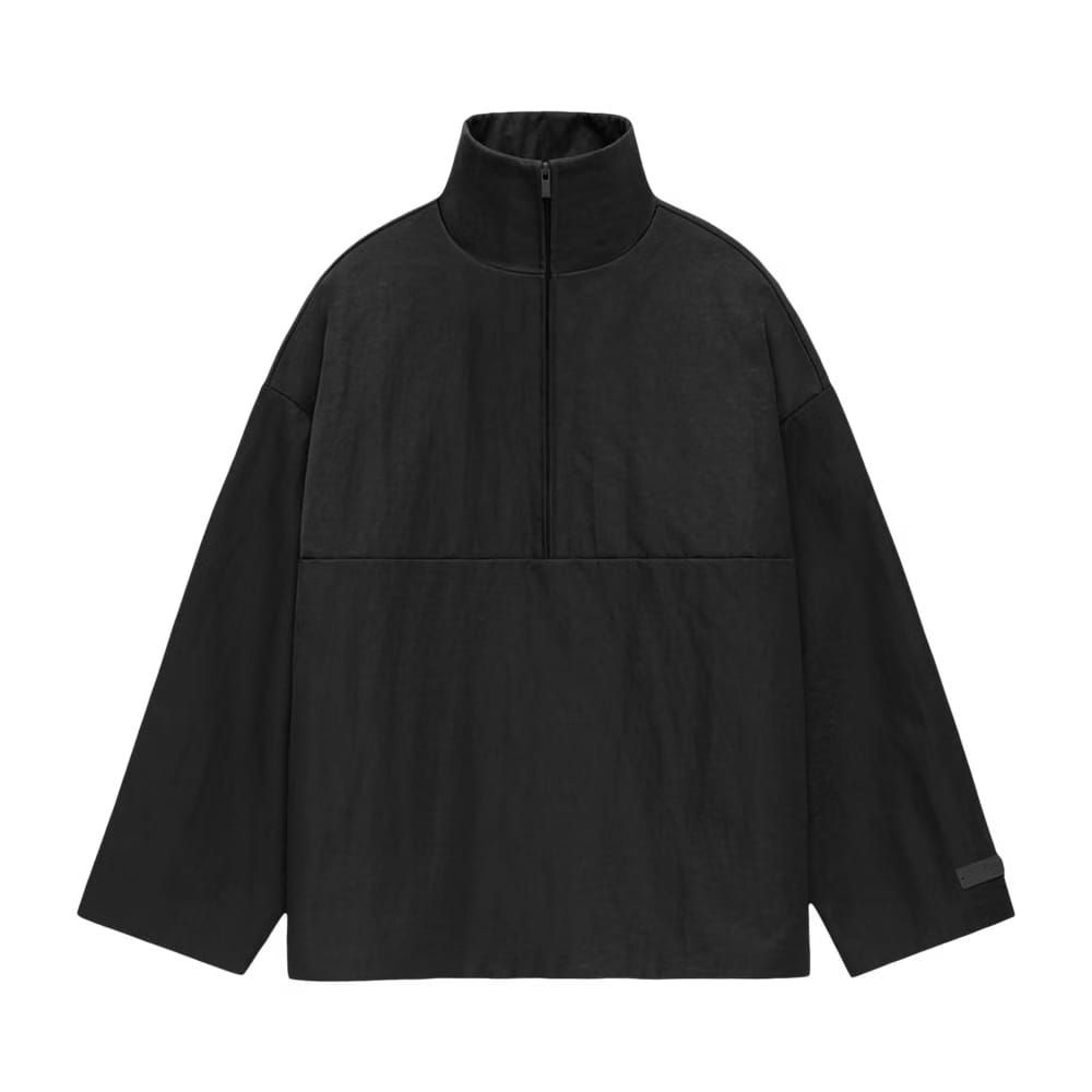 Fear of God Essentials Textured Nylon Halfzip Pullover Black