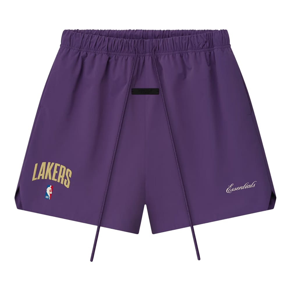 Fear of God Essentials Lakers Classic Shorts Purple Reign