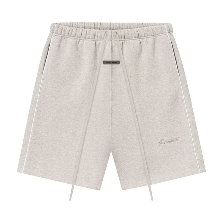 Fear of God Essentials Relaxed Fleece Sweatshort With Piping Heather Stone/Cloud White