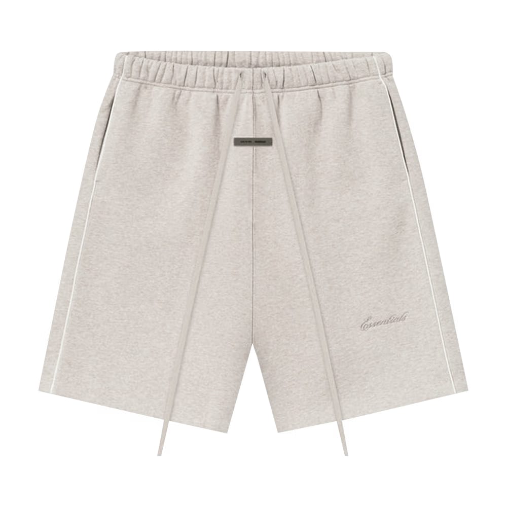 Fear of God Essentials Relaxed Fleece Sweatshort With Piping Heather Stone/Cloud White