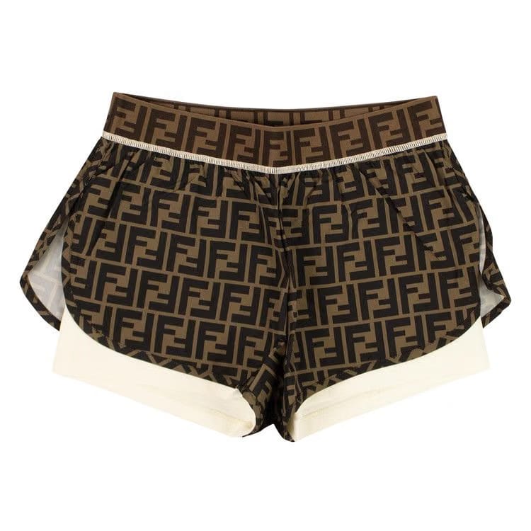 Fendi Fendirama Gym Shorts Green/Ivory