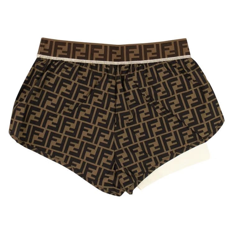 Fendi Fendirama Gym Shorts Green/Ivory