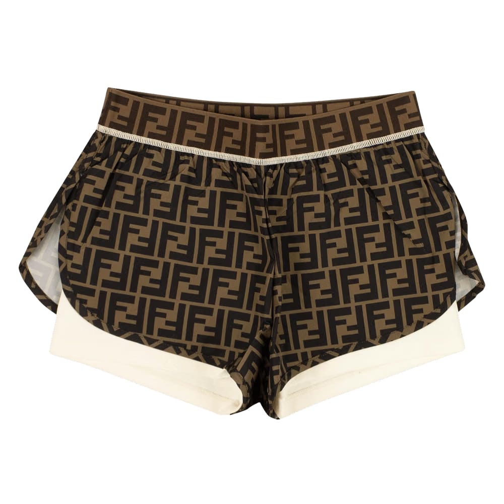 Fendi Fendirama Gym Shorts Green/Ivory