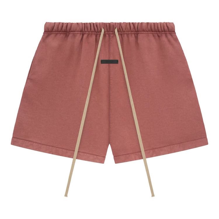 Fear of God Essentials Heavy Fleece Soccer Shorts Crimson