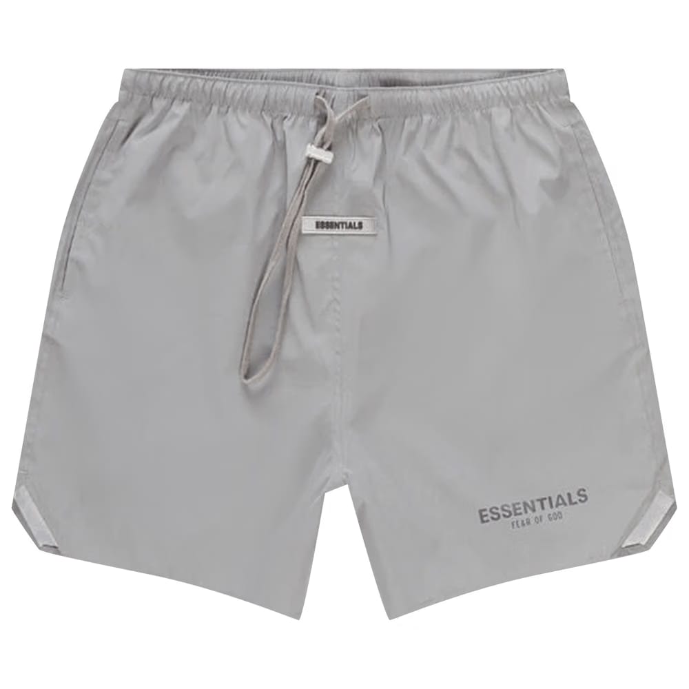 Fear of God Essentials Nylon Running Shorts Silver Reflective