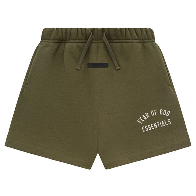 Fear of God Essentials Kids Fleece Soccer Shorts Military