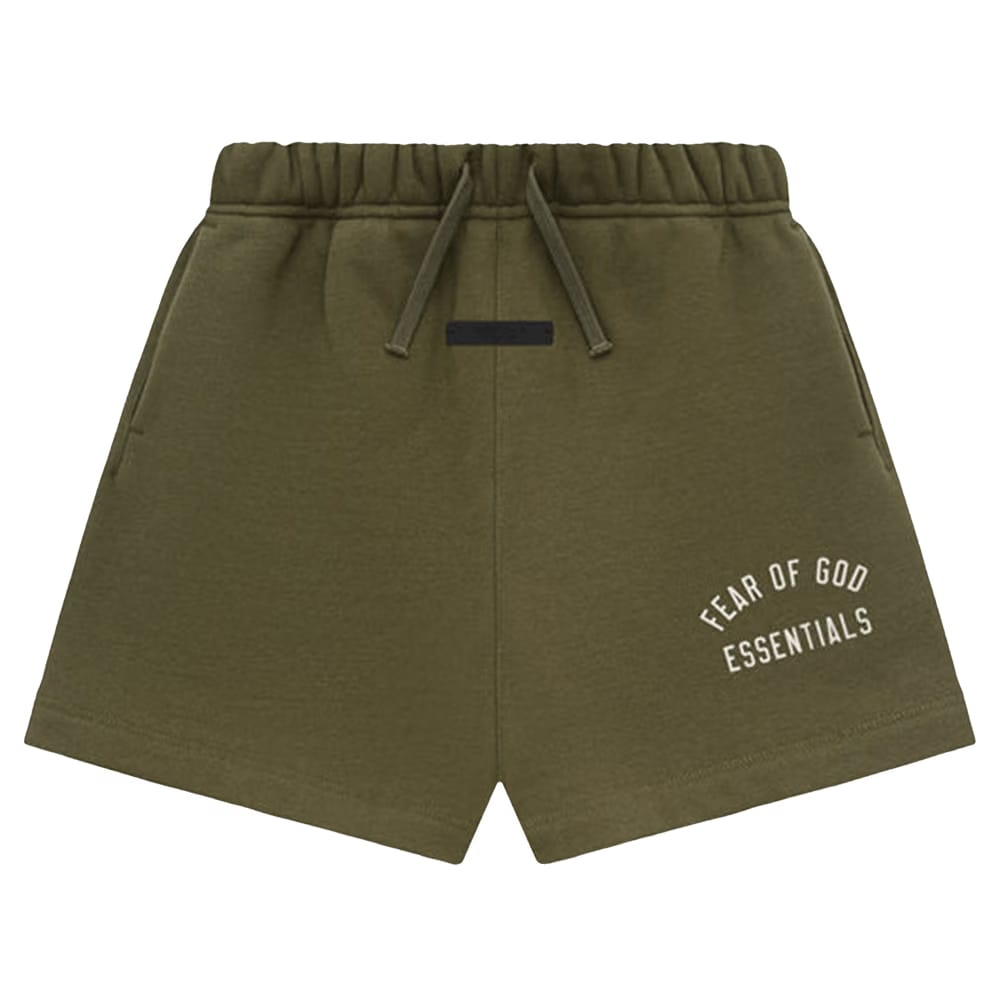 Fear of God Essentials Kids Fleece Soccer Shorts Military