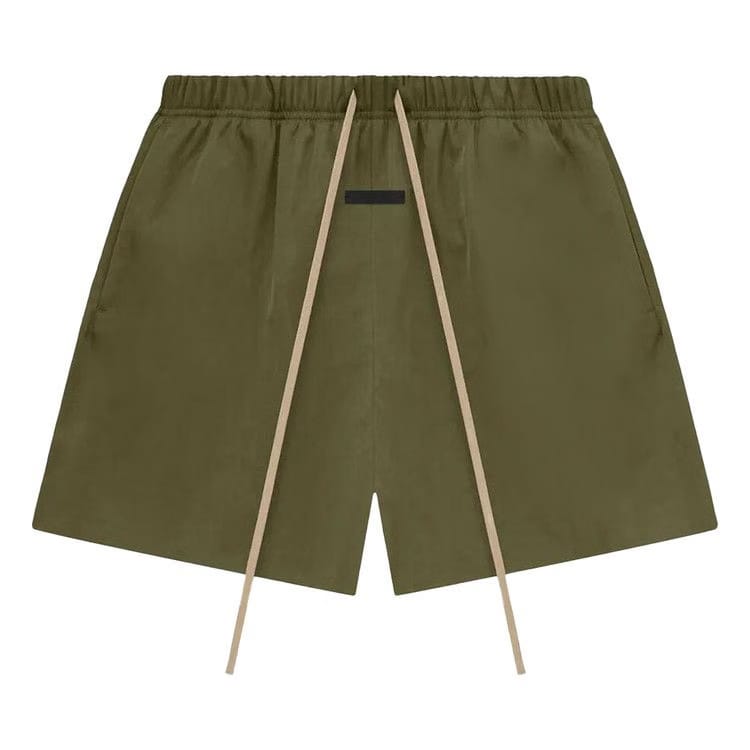 Fear of God Essentials Textured Nylon Soccer Shorts Olive
