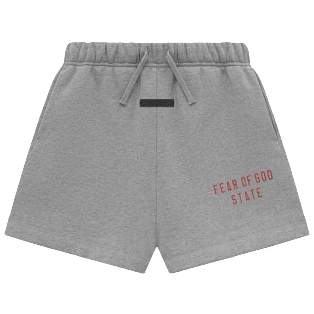 Fear of God Essentials Kids Fleece Soccer Shorts Dark Heather