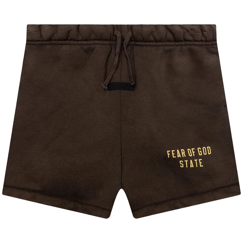 Fear of God Essentials Kids Heavy Fleece Soccer Shorts Brown