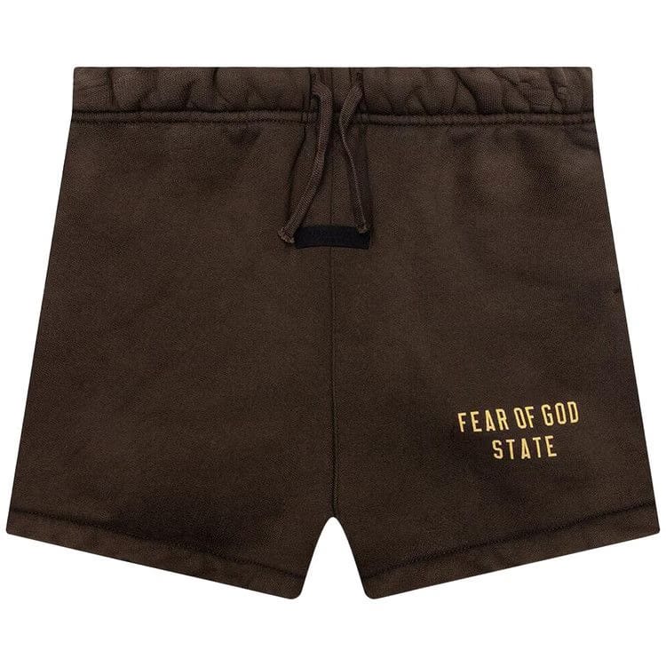 Fear of God Essentials Kids Heavy Fleece Soccer Shorts Brown