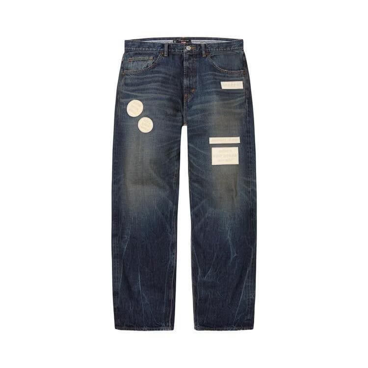 Supreme x Number (N)Ine Patches Loose Fit Selvedge Jean Washed Indigo