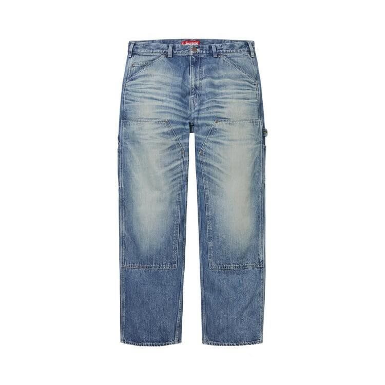 Supreme Worn Double Knee Denim Painter Jean Washed Indigo