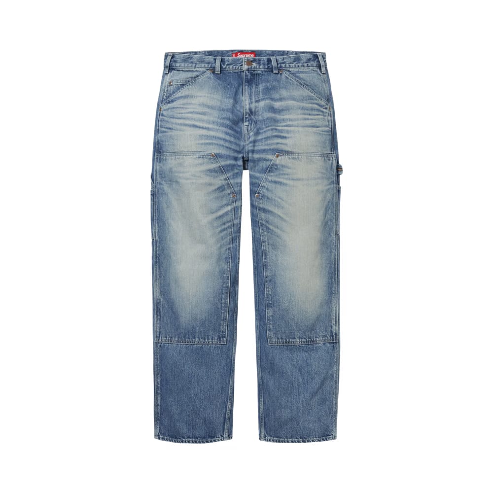 Supreme Worn Double Knee Denim Painter Jean Washed Indigo