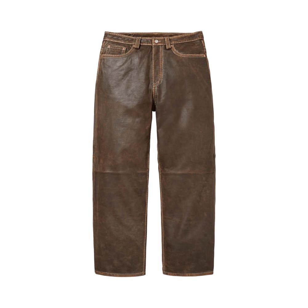 Supreme x True Religion Loose Fit Leather Pant Brown