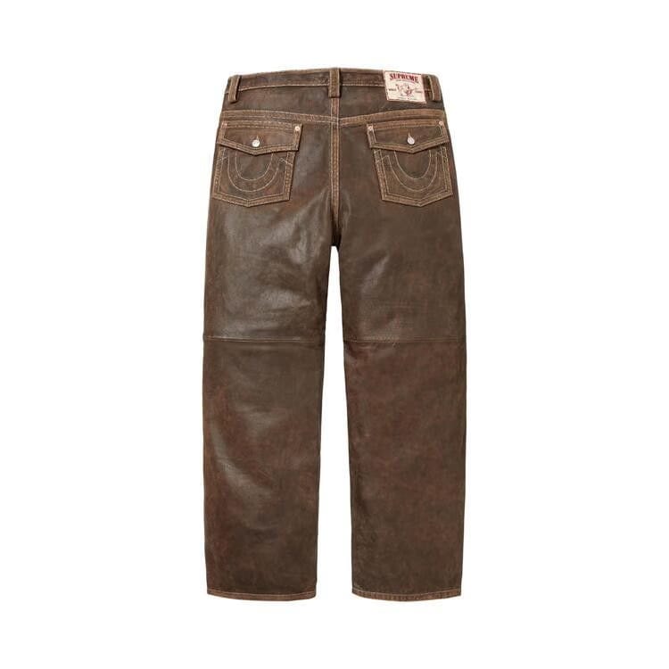 Supreme x True Religion Loose Fit Leather Pant Brown