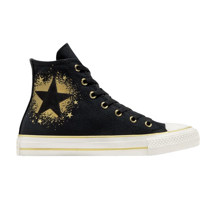 Chuck Taylor All Star High GS Black Gold Star