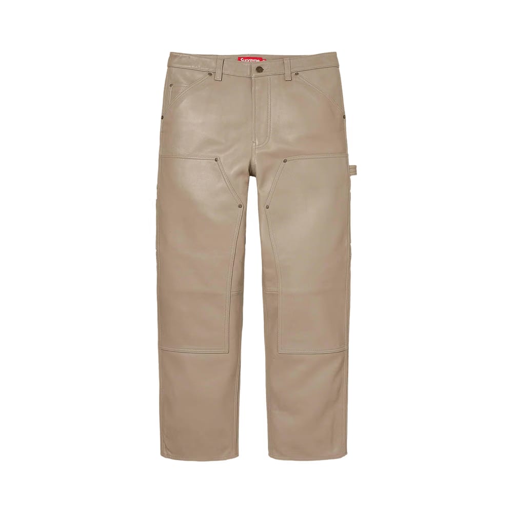 Supreme Leather Double Knee Painter Pant Tan