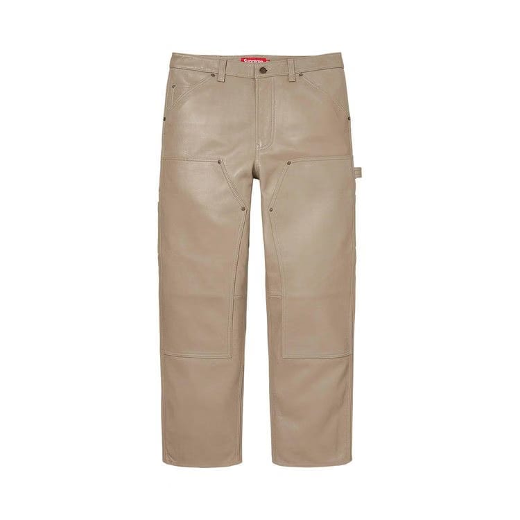 Supreme Leather Double Knee Painter Pant Tan