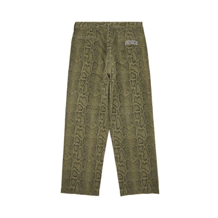 Supreme Snake Print Chino Pant Olive
