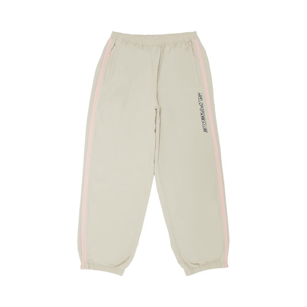 Supreme Contrast Zip Warm Up Pant Tan